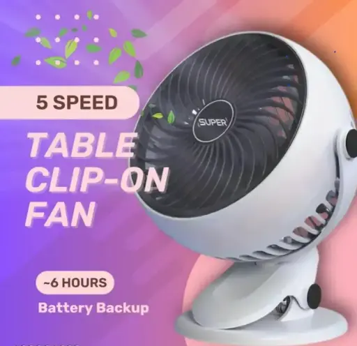 Stay Cool On-the-Go Compact Clip On Fan & Tabletop Mini Fan with Long...